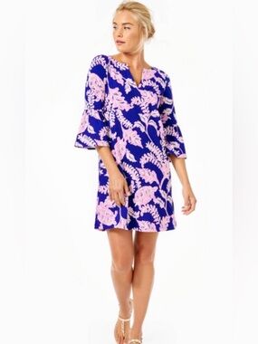 Lilly Pulitzer Tosha Dress in “Galaxy Blue What The Shell“ Sz. XXL